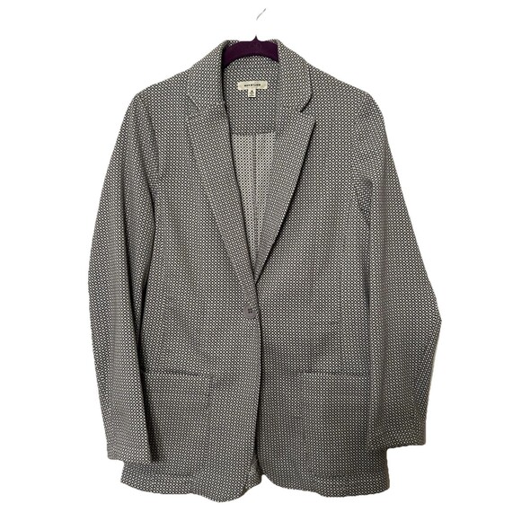 Max Studio Single breasted knit Blazer Gray And White Checkered Size M - Picture 1 of 6